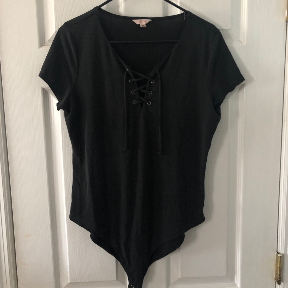 Black Criss-Cross Bodysuit